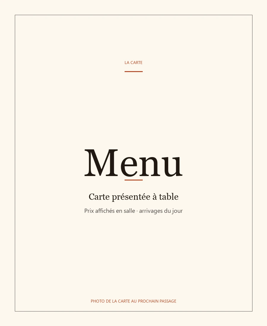 Carte de La Plancha, photo de la carte au prochain passage